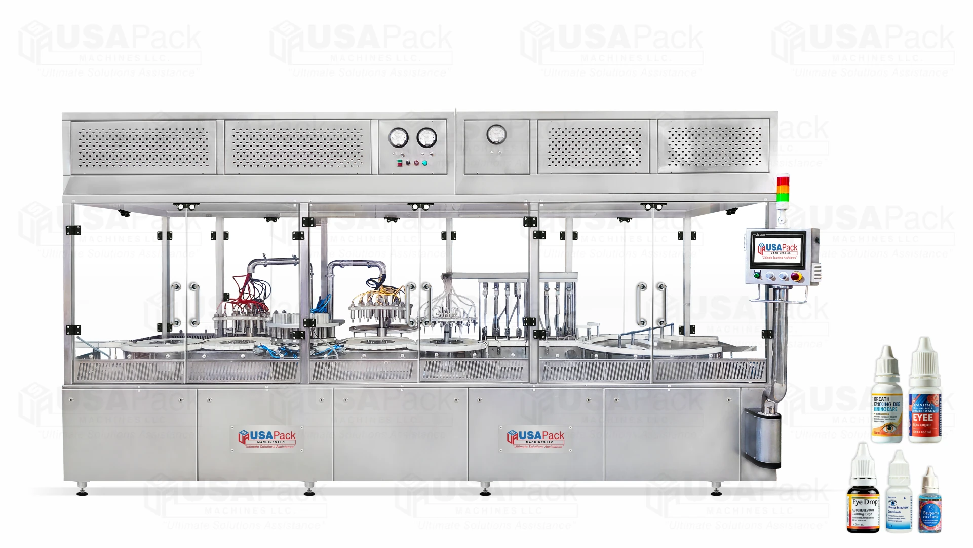 Automatic 3-Piece Eye-Ear Drop Filling, Plugging and Capping Machine