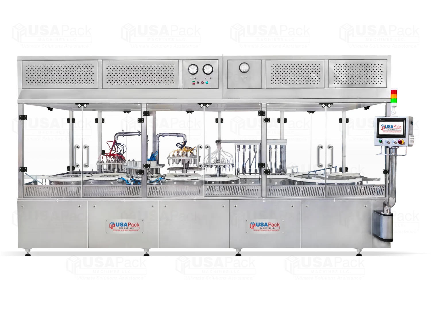 Automatic 3-Piece Vial Filling, Plugging and Capping Machine