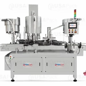 Automatic 8-Head Pick and Place Screw Cap Sealing with Measuring Cup Pressing Machine