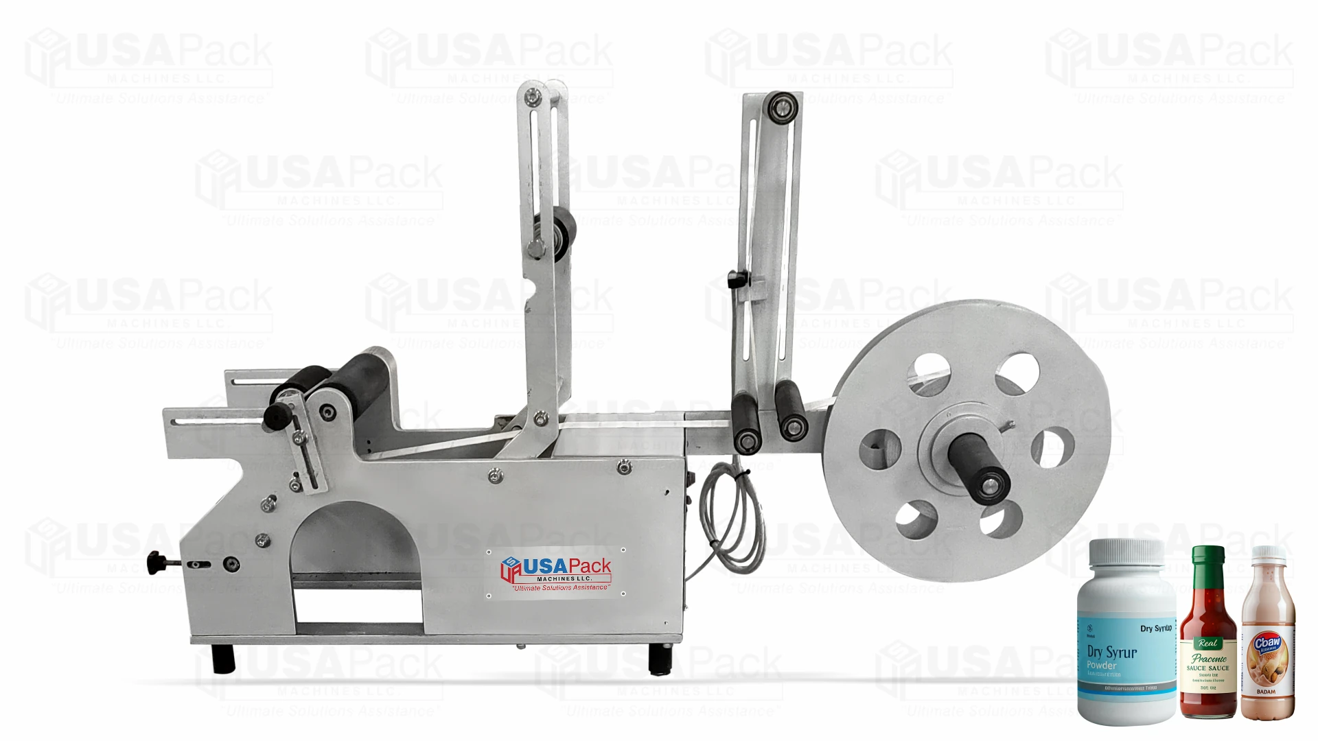 Semi-Automatic Tabletop Sticker Labelling Machine for Round Bottles